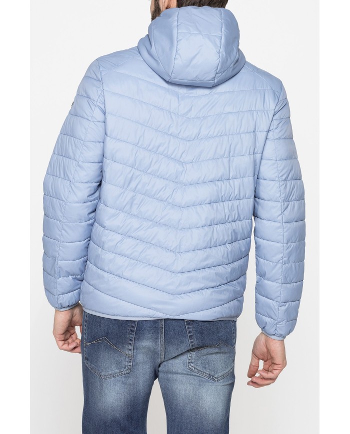 GIUBBINO MANICA LUNGA CON CAPPUCCIO ULTRA LIGHT - TESSUTO ED IMBOTTITURA IN MATERIALE  RICICLATO