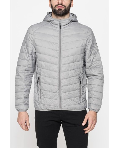 GIUBBINO MANICA LUNGA CON CAPPUCCIO ULTRA LIGHT - TESSUTO ED IMBOTTITURA IN MATERIALE  RICICLATO