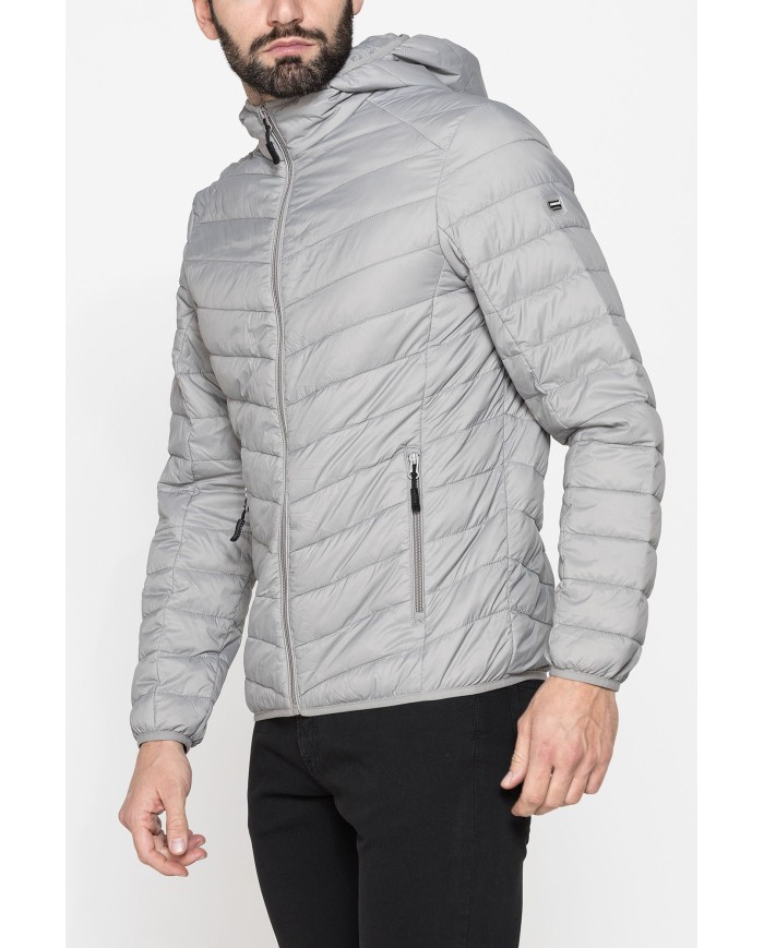 GIUBBINO MANICA LUNGA CON CAPPUCCIO ULTRA LIGHT - TESSUTO ED IMBOTTITURA IN MATERIALE  RICICLATO