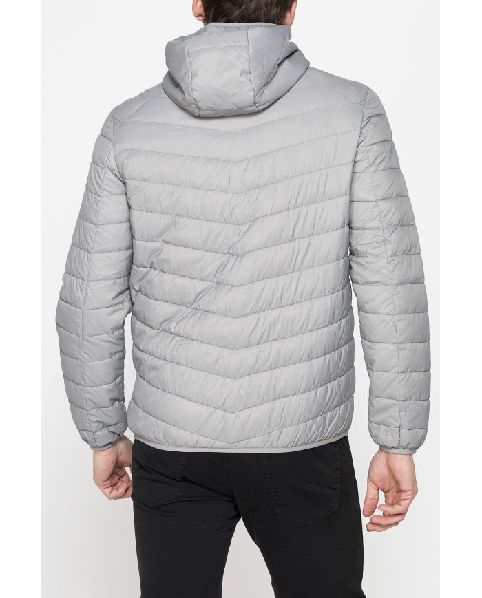 GIUBBINO MANICA LUNGA CON CAPPUCCIO ULTRA LIGHT - TESSUTO ED IMBOTTITURA IN MATERIALE  RICICLATO