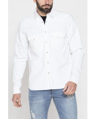 GIACCA MANICA LUNGA IN BULL DENIM EFFETTO VINTAGE