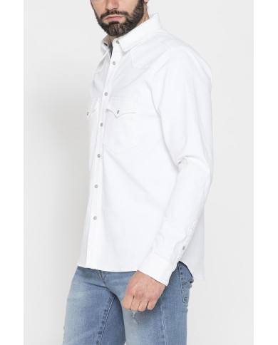 GIACCA MANICA LUNGA IN BULL DENIM EFFETTO VINTAGE