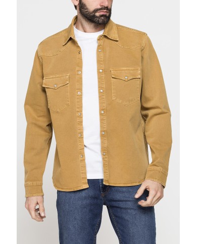 GIACCA MANICA LUNGA IN BULL DENIM EFFETTO VINTAGE