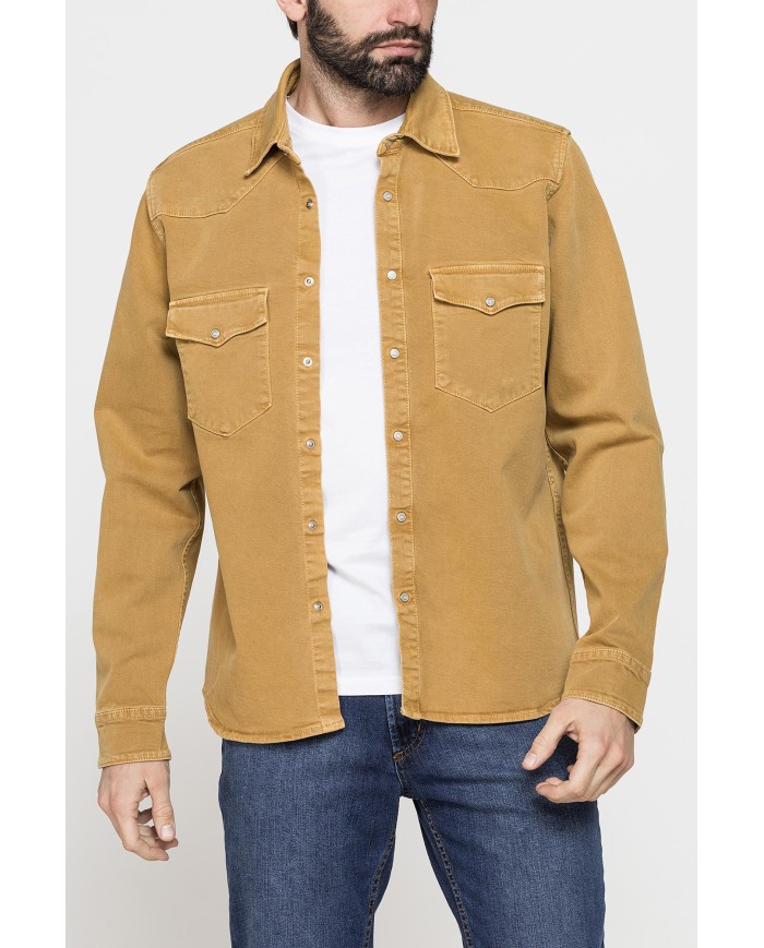 GIACCA MANICA LUNGA IN BULL DENIM EFFETTO VINTAGE