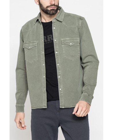 GIACCA MANICA LUNGA IN BULL DENIM EFFETTO VINTAGE