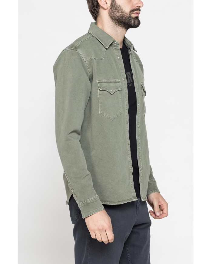 GIACCA MANICA LUNGA IN BULL DENIM EFFETTO VINTAGE