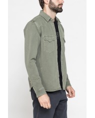 GIACCA MANICA LUNGA IN BULL DENIM EFFETTO VINTAGE