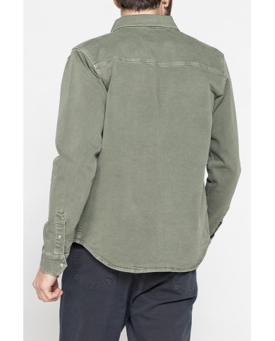 GIACCA MANICA LUNGA IN BULL DENIM EFFETTO VINTAGE