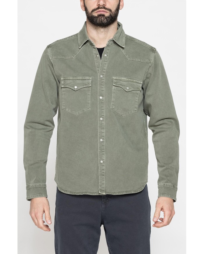 GIACCA MANICA LUNGA IN BULL DENIM EFFETTO VINTAGE