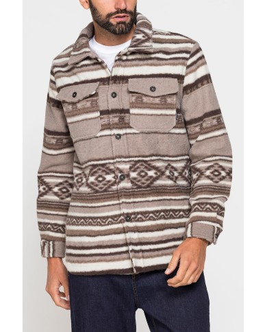 GIACCA CAMICIA IN TESSUTO PESANTE STAMPATO TIPO PILE