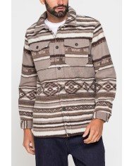 GIACCA CAMICIA IN TESSUTO PESANTE STAMPATO TIPO PILE