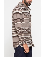 GIACCA CAMICIA IN TESSUTO PESANTE STAMPATO TIPO PILE