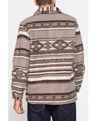 GIACCA CAMICIA IN TESSUTO PESANTE STAMPATO TIPO PILE