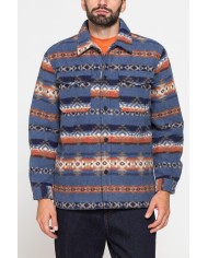 GIACCA CAMICIA IN TESSUTO PESANTE STAMPATO TIPO PILE