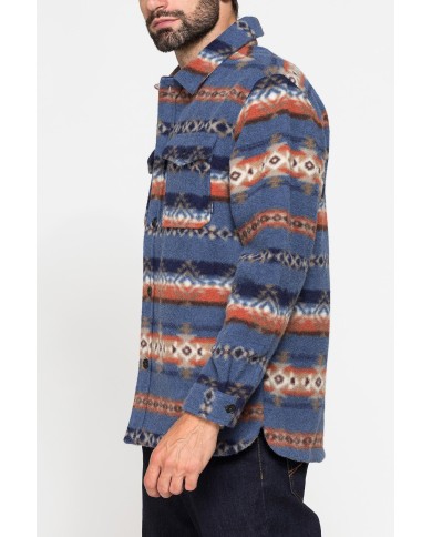 GIACCA CAMICIA IN TESSUTO PESANTE STAMPATO TIPO PILE