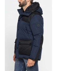 GIACCONE IMBOTTITO CON CAPPUCCIO COLOR BLOCK