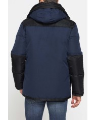 GIACCONE IMBOTTITO CON CAPPUCCIO COLOR BLOCK