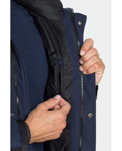 GIACCONE IMBOTTITO CON CAPPUCCIO COLOR BLOCK