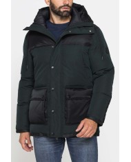 GIACCONE IMBOTTITO CON CAPPUCCIO COLOR BLOCK