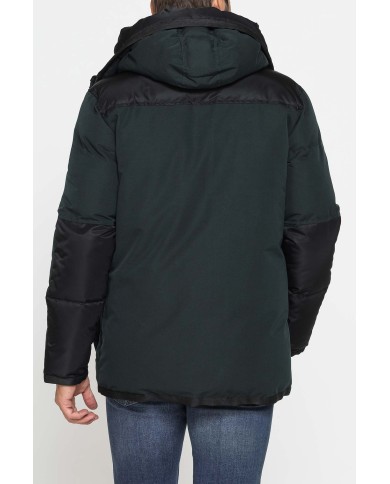 GIACCONE IMBOTTITO CON CAPPUCCIO COLOR BLOCK