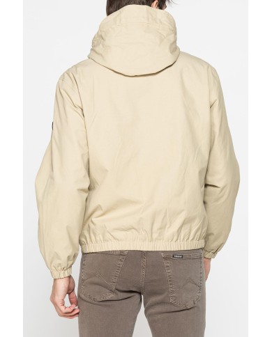 GIACCA CON ZIP E CAPUCCIO IN TESSUTO MANO COTONE