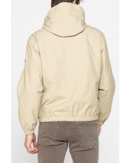 GIACCA CON ZIP E CAPUCCIO IN TESSUTO MANO COTONE