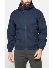 GIACCA CON ZIP E CAPUCCIO IN TESSUTO MANO COTONE