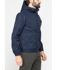 GIACCA CON ZIP E CAPUCCIO IN TESSUTO MANO COTONE