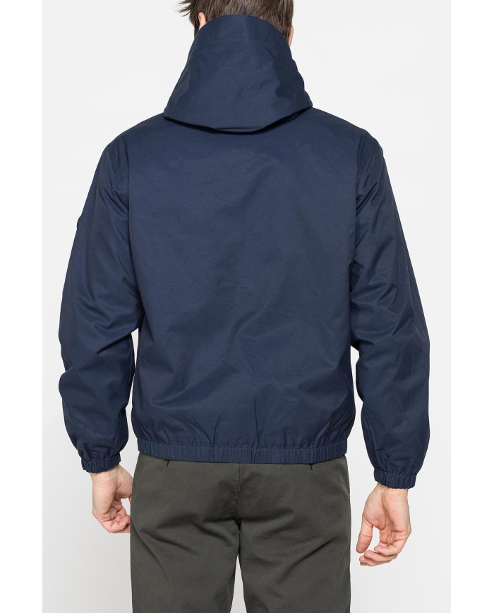 GIACCA CON ZIP E CAPUCCIO IN TESSUTO MANO COTONE