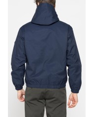 GIACCA CON ZIP E CAPUCCIO IN TESSUTO MANO COTONE