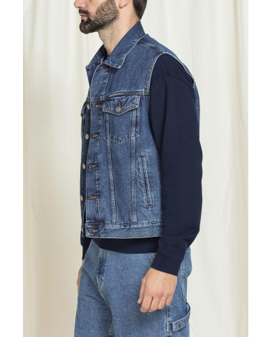 GILET TRUCKER IN DENIM OLD STYLE CARRERA REPLICA