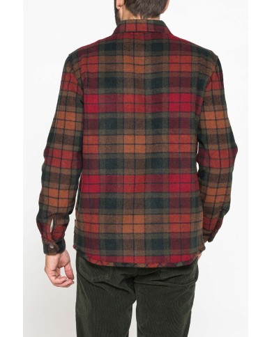 GIACCA CAMICIA IN FLANELLA CON INTERNO IN FINTO AGNELLINO "SHERPA"