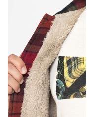 GIACCA CAMICIA IN FLANELLA CON INTERNO IN FINTO AGNELLINO "SHERPA"