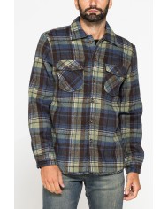 GIACCA CAMICIA IN FLANELLA CON INTERNO IN FINTO AGNELLINO "SHERPA"