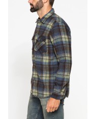 GIACCA CAMICIA IN FLANELLA CON INTERNO IN FINTO AGNELLINO "SHERPA"