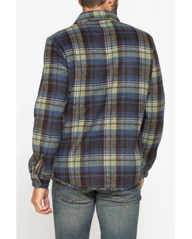 GIACCA CAMICIA IN FLANELLA CON INTERNO IN FINTO AGNELLINO "SHERPA"