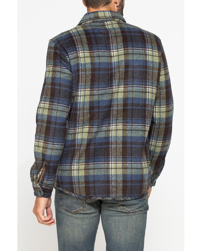 GIACCA CAMICIA IN FLANELLA CON INTERNO IN FINTO AGNELLINO "SHERPA"