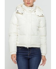 GIUBBINO CORTO CON CAPPUCCIO IN TESSUTO OPACO