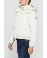 GIUBBINO CORTO CON CAPPUCCIO IN TESSUTO OPACO