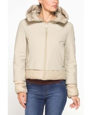 GIUBBINO CORTO CON CAPPUCCIO IN DOPPIO TESSUTO