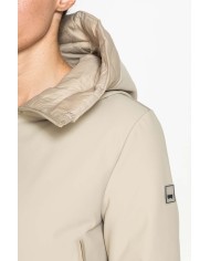 GIUBBINO CORTO CON CAPPUCCIO IN DOPPIO TESSUTO