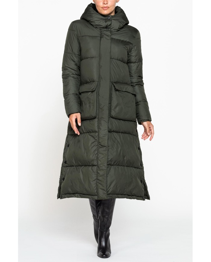 GIACCONE LUNGO COMFORT FIT IN TESSUTO OPACO RESISTENTE ALL'ACQUA