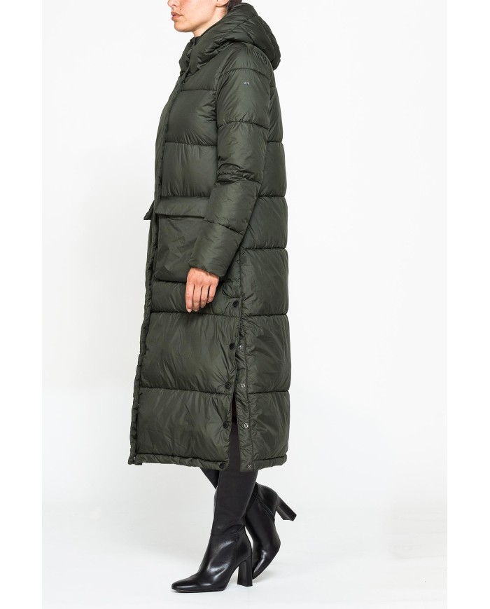 GIACCONE LUNGO COMFORT FIT IN TESSUTO OPACO RESISTENTE ALL'ACQUA