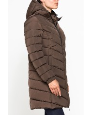 GIUBBINO MIDI CON CAPPUCCIO IN TESSUTO OPACO