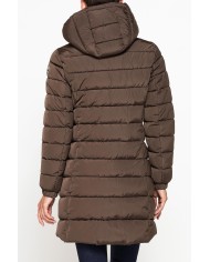 GIUBBINO MIDI CON CAPPUCCIO IN TESSUTO OPACO