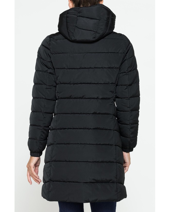 GIUBBINO MIDI CON CAPPUCCIO IN TESSUTO OPACO