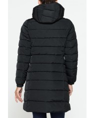 GIUBBINO MIDI CON CAPPUCCIO IN TESSUTO OPACO