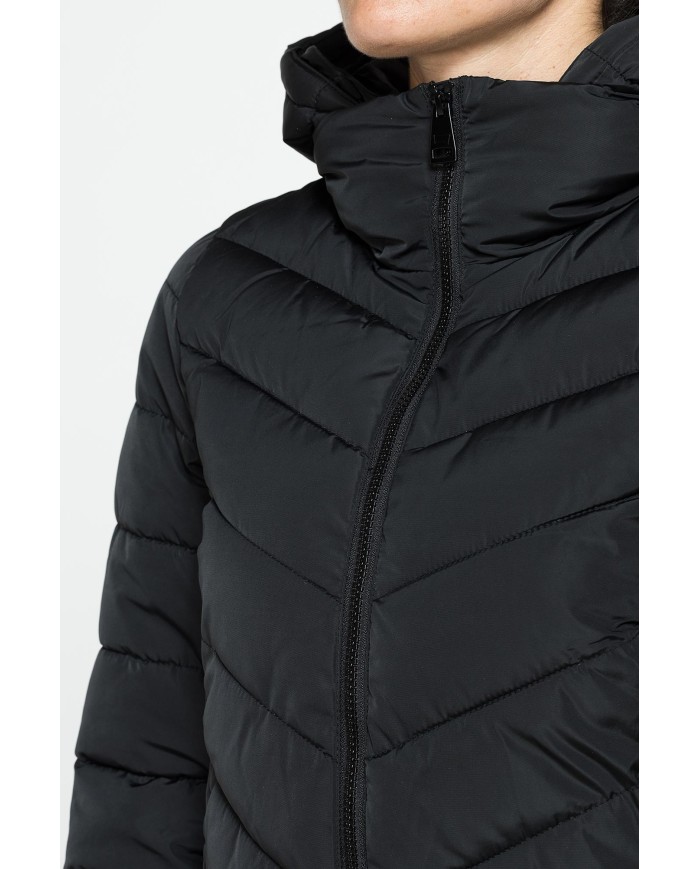 GIUBBINO MIDI CON CAPPUCCIO IN TESSUTO OPACO