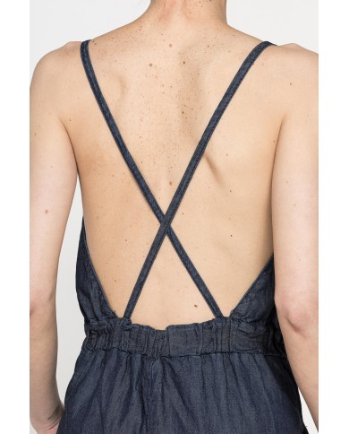 ABITO LUNGO CON TOP INCROCIATO IN DENIM LEGGERO 7oz ABITO LUNGO CON TOP INCROCIATO IN DENIM LEGGERO 7oz