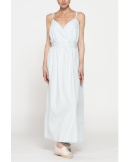 ABITO LUNGO CON TOP INCROCIATO IN DENIM LEGGERO 7oz